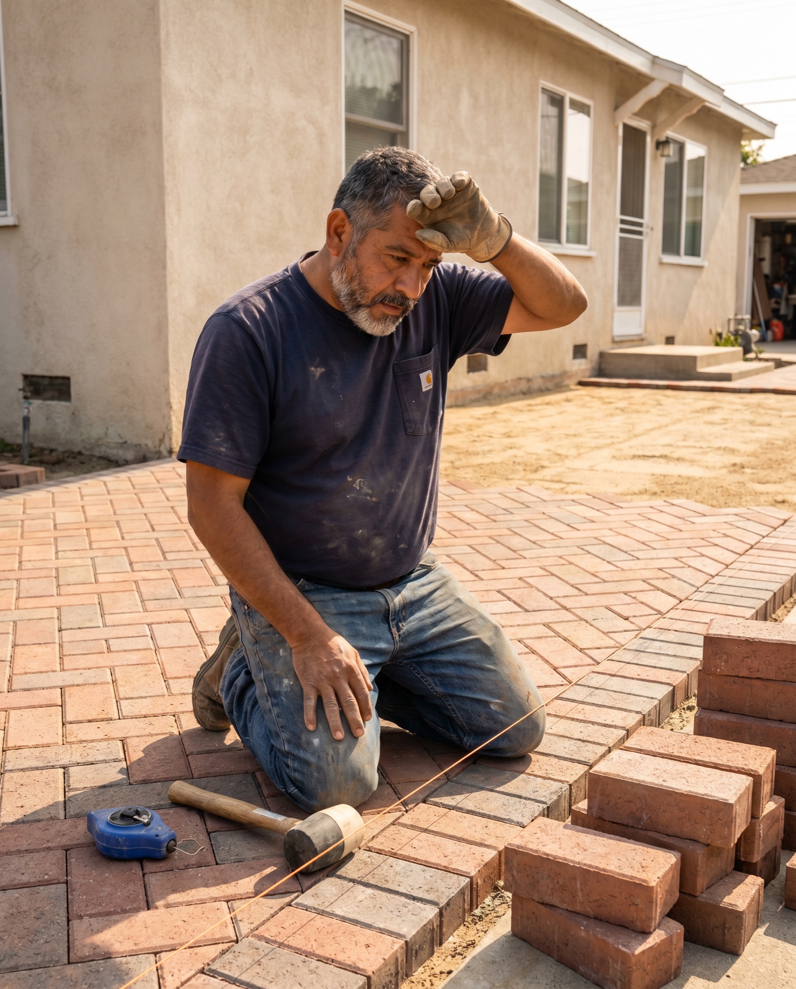 Jason, founder of Einstein Pavers, on a job site in Culver City