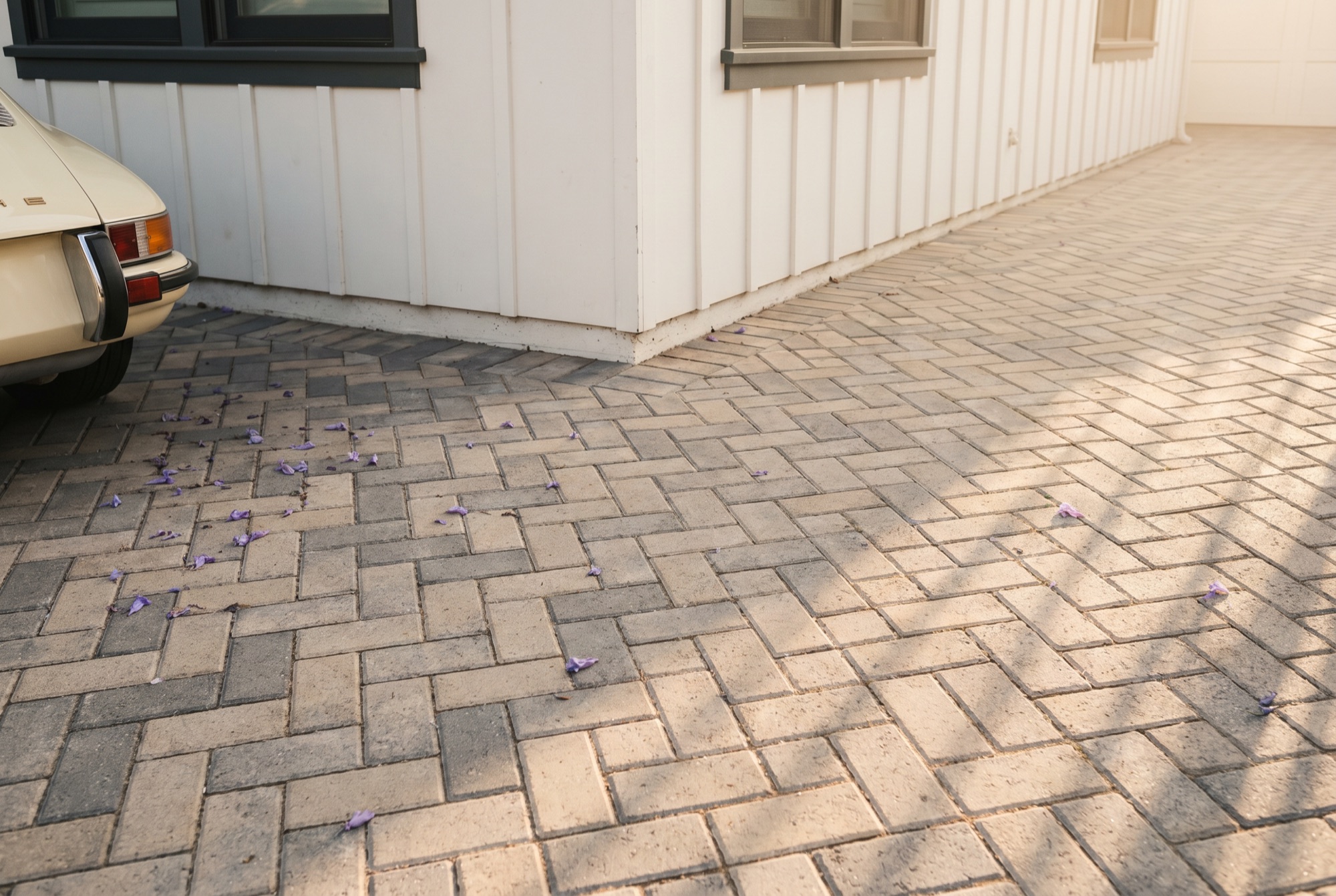 Herringbone paver driveway in Santa Monica